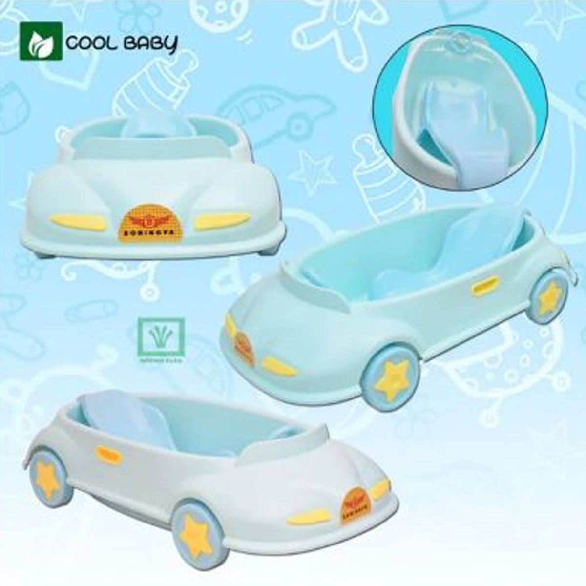 GENERICO - Bañera Tina de Baño Carrito Azul