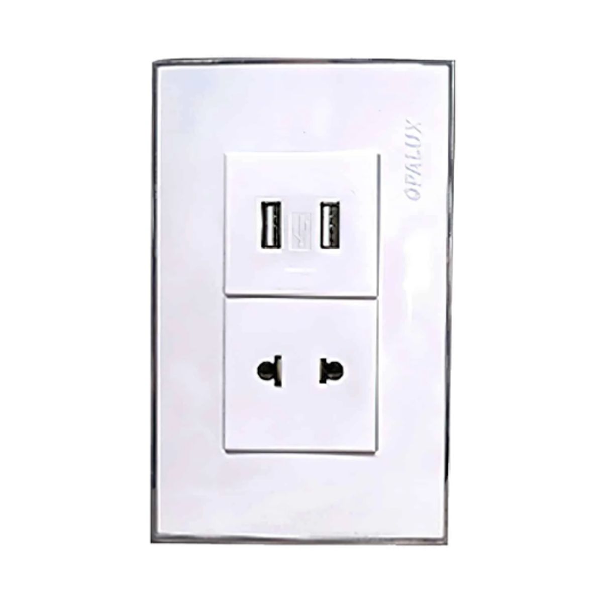 OPALUX - Tomacorriente Simple Universal + USB Doble OP-1296 OPALUX