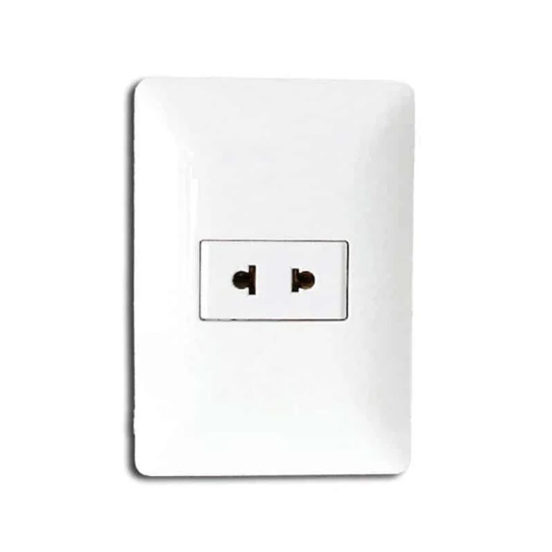 OPALUX - Tomacorriente Simple Universal 2 Polos BM1102 OPALUX