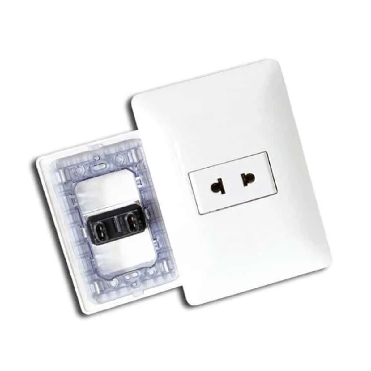 OPALUX - Tomacorriente Simple Universal 2 Polos BM1102 OPALUX