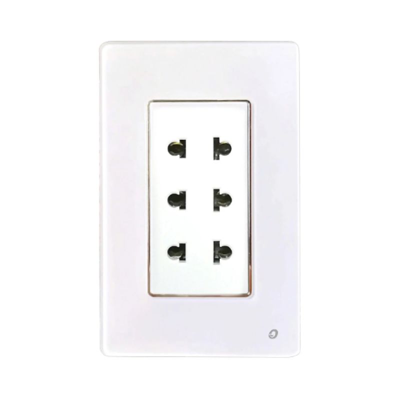 OPALUX - Tomacorriente Triple Universal 2 Polos OP-AT-36-BL OPALUX