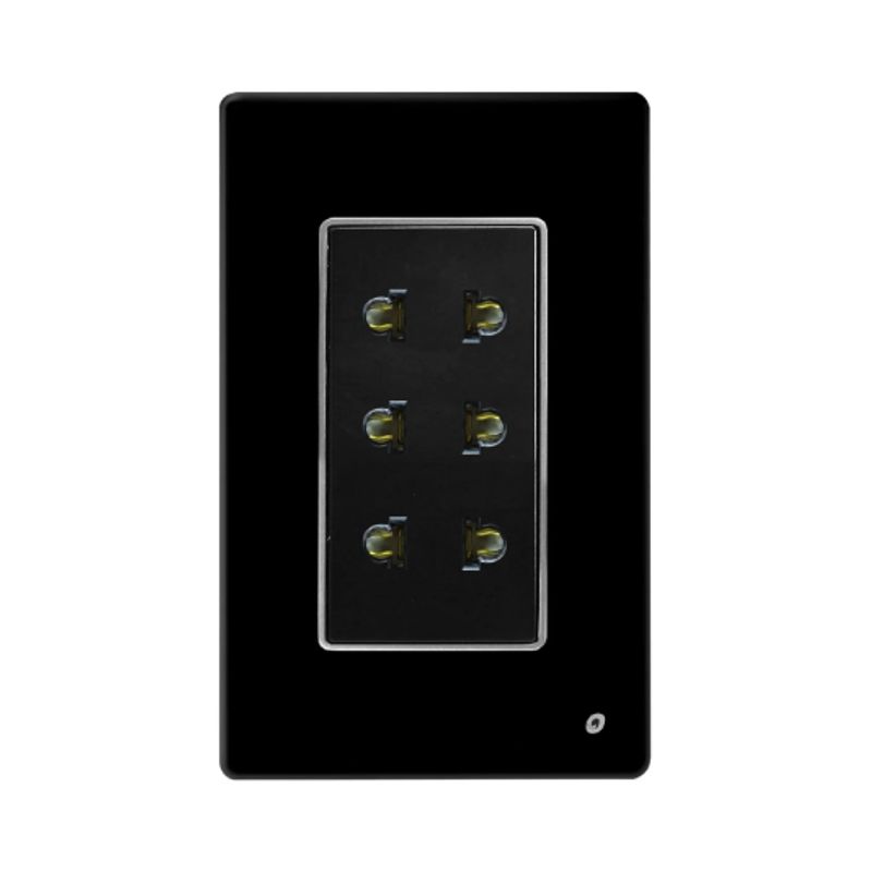 OPALUX - Tomacorriente Triple Universal 2 Polos OP-AT-36NG OPALUX