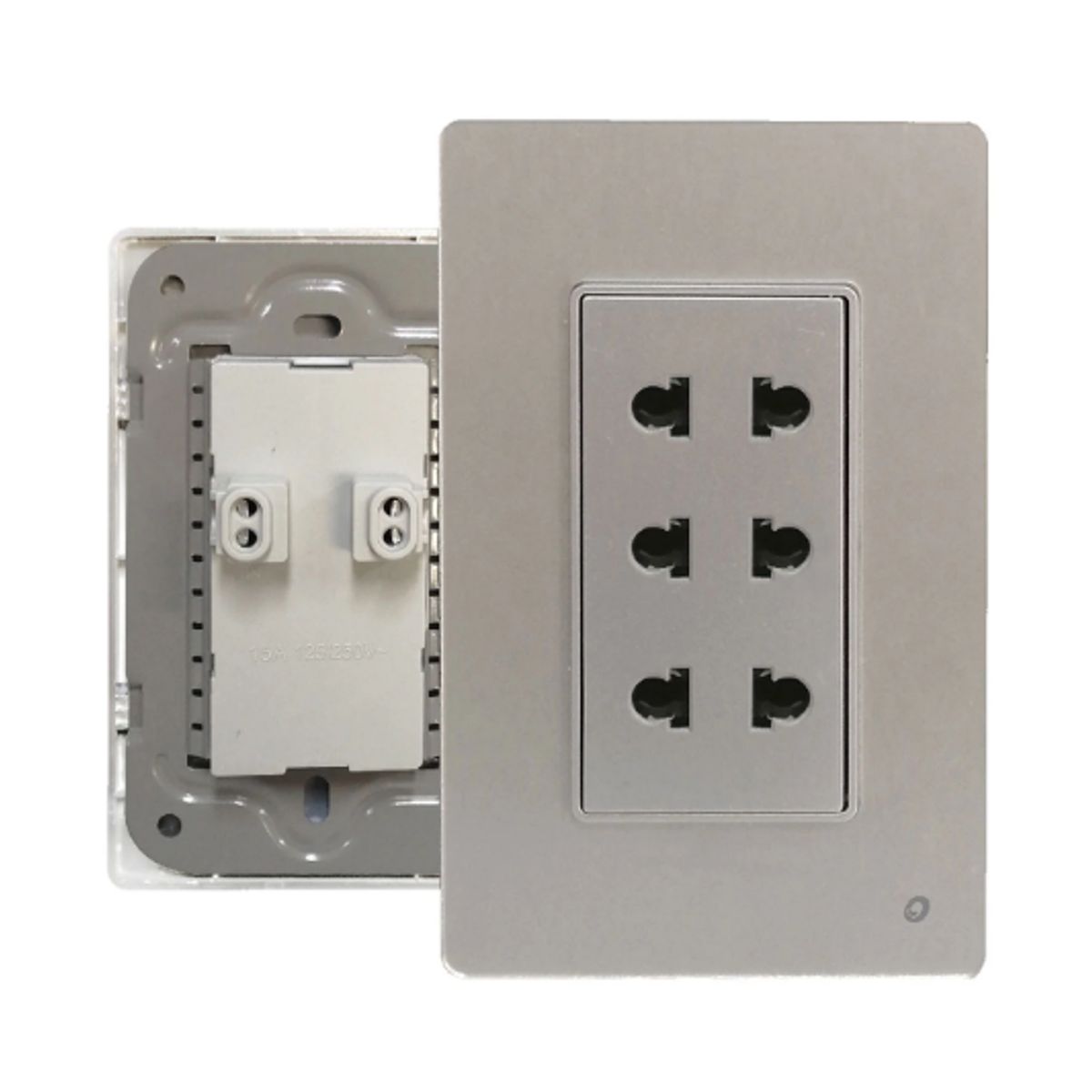 OPALUX - Tomacorriente Triple Universal 2 Polos OP-AT-36SLV OPALUX