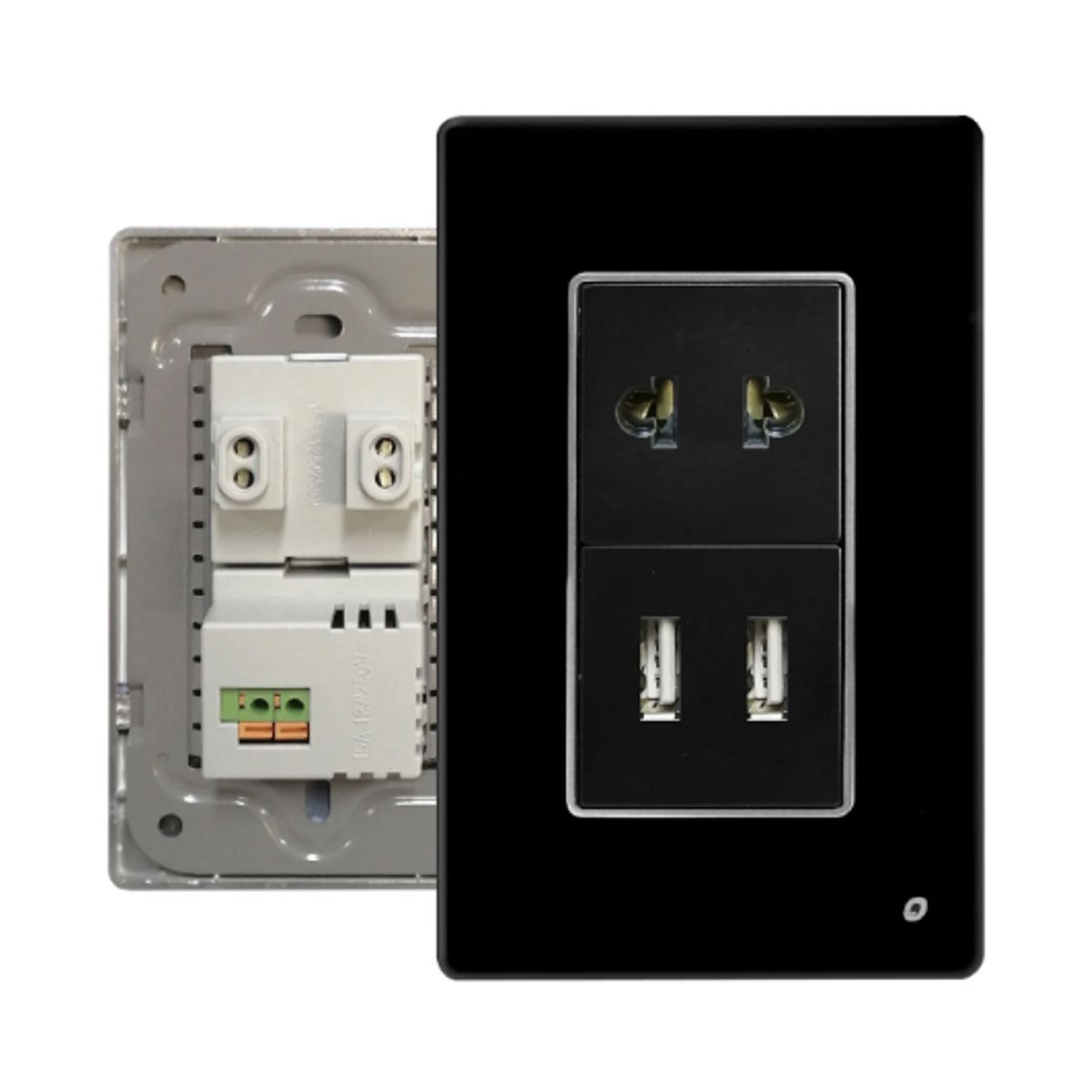 OPALUX - Tomacorriente Universal + USB Doble OP-AT-98NG OPALUX