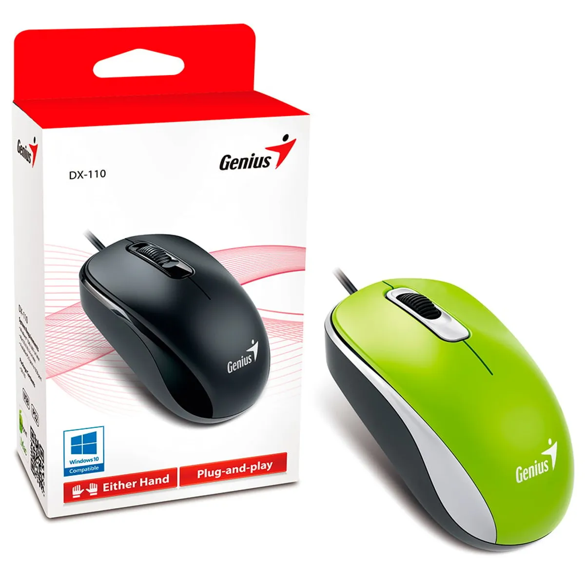 GENIUS - MOUSE GENIUS DX-110 USB OPTICO 1000 DPI GREEN