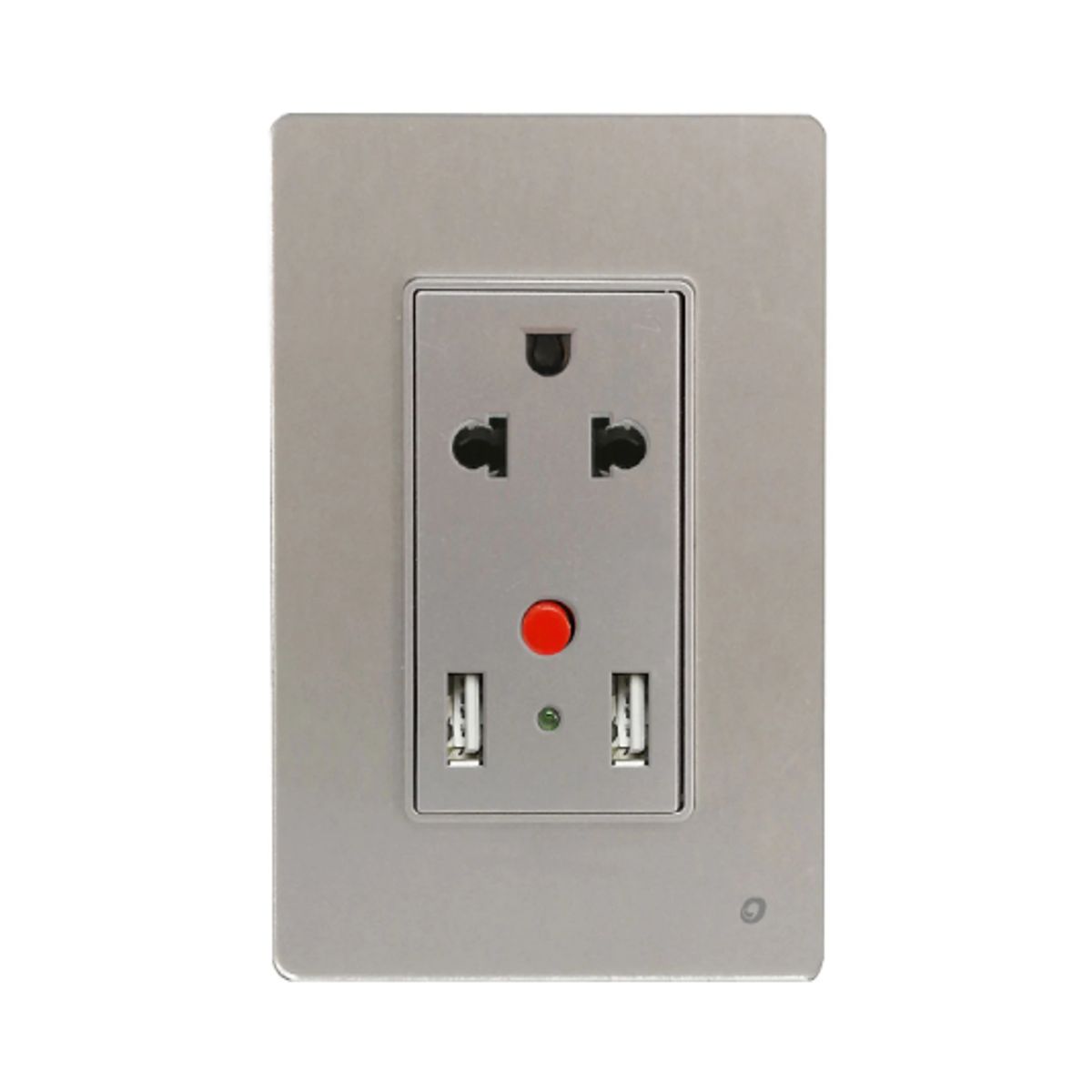 OPALUX - Tomacorriente Universal CToma Tierra + USB Doble OP-AT-94SLV OPALUX