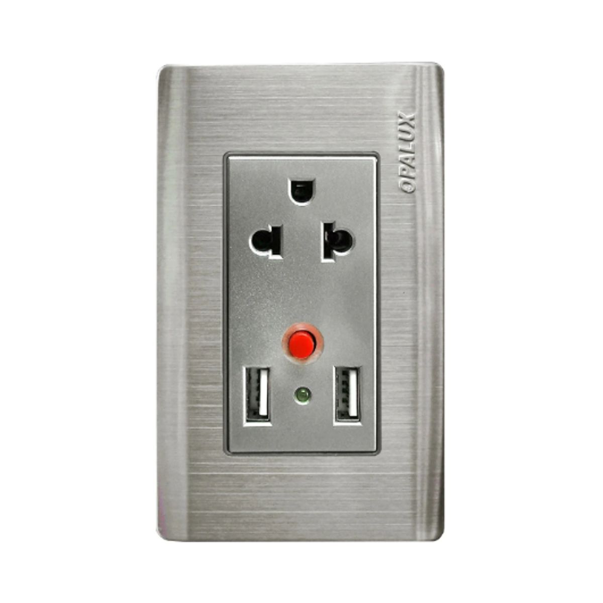 OPALUX - Tomacorriente Universal CToma Tierra + USB Doble OP-SP94 OPALUX