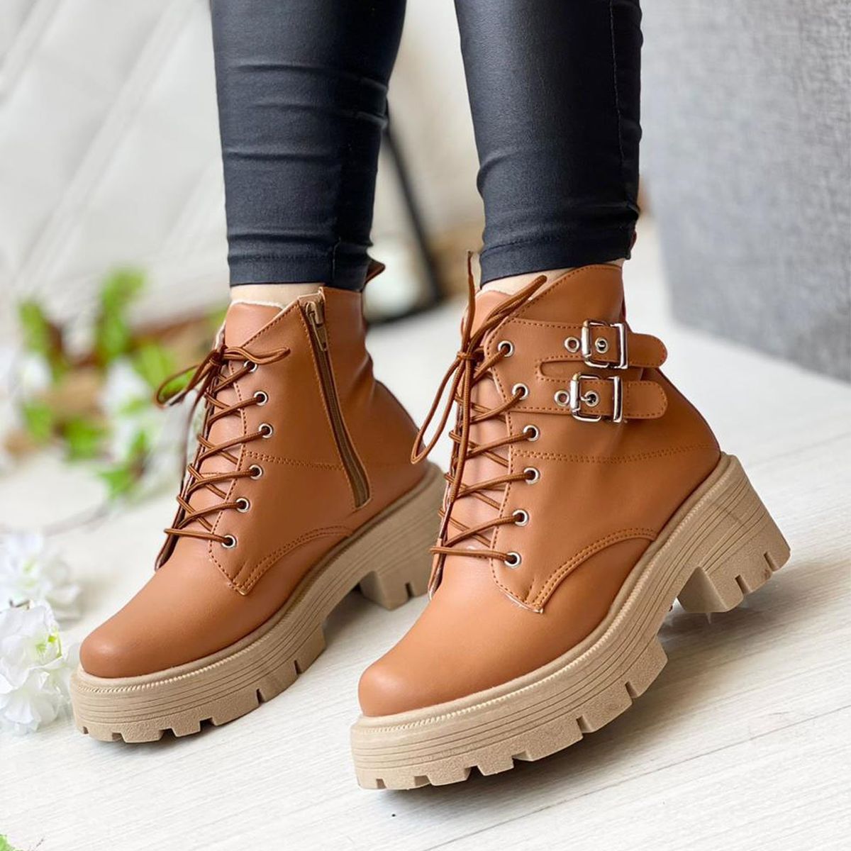 GENERICO - Botin Mujer Cmr2046L-63 Color Camel.-