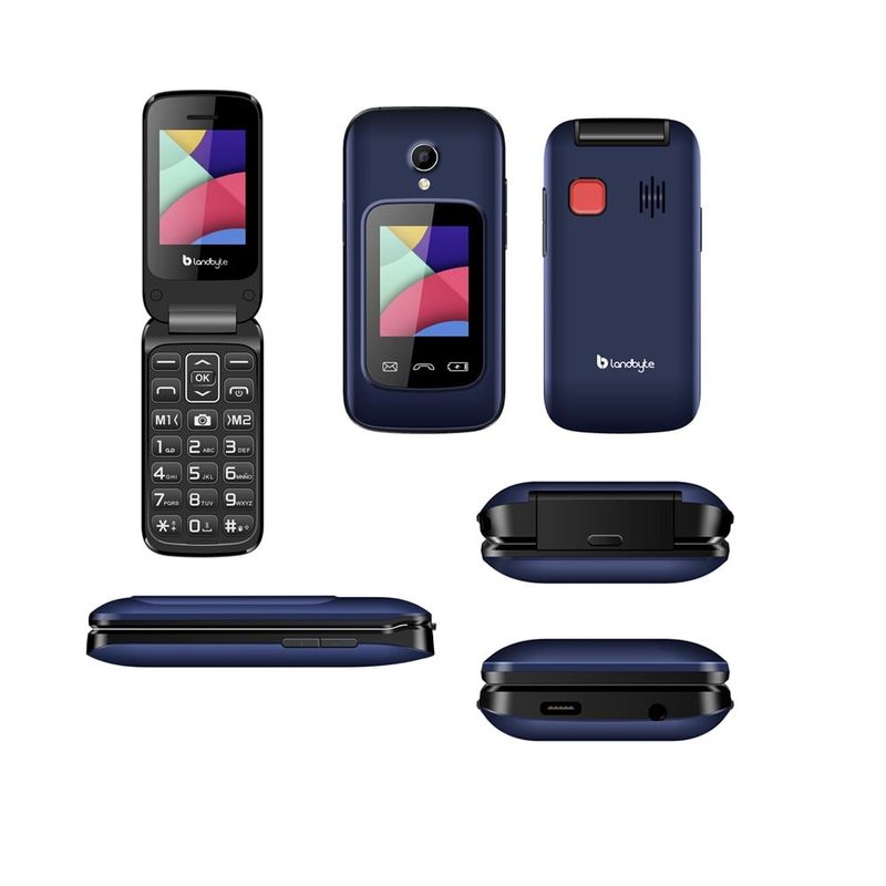 LANDBYTE - Celular Flip 4g LandByte LT1448 1.77 Pulgadas Dual SIM Radio FM Azul