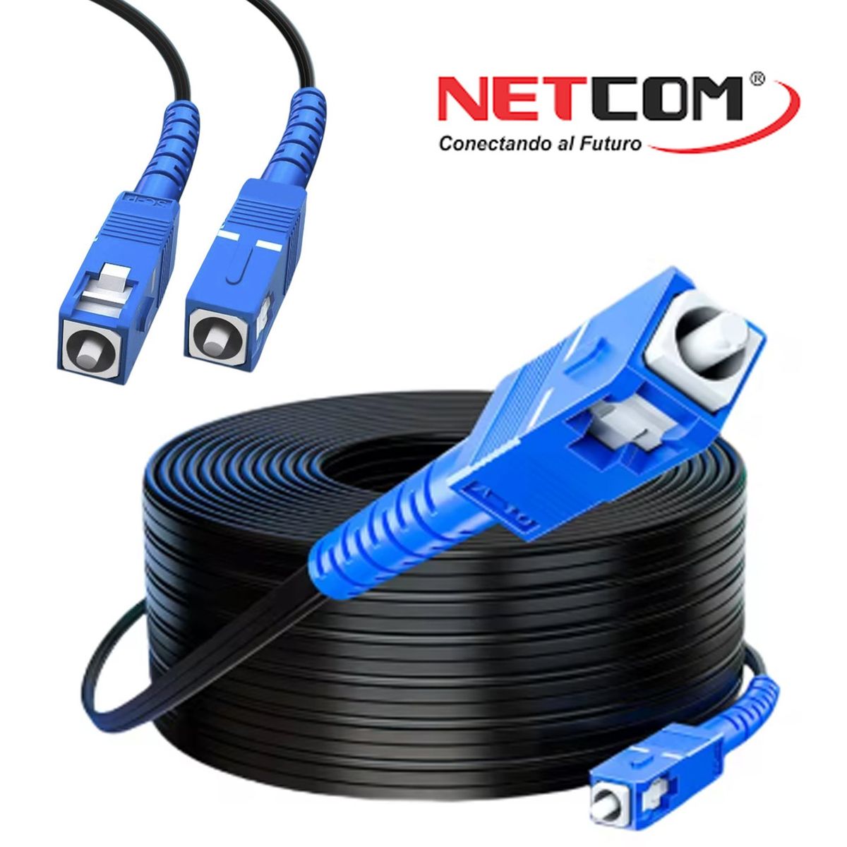 NETCOM - Cable patch cord de fibra optica SC-SC UPC 100 Metros NETCOM monomodo