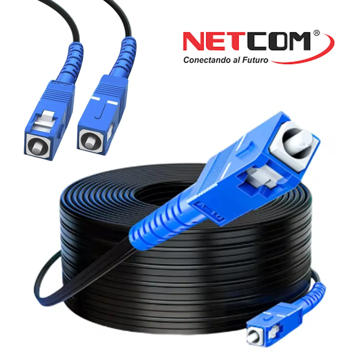 NETCOM - Cable patch cord de fibra optica SC-SC UPC 200 Metros NETCOM monomodo