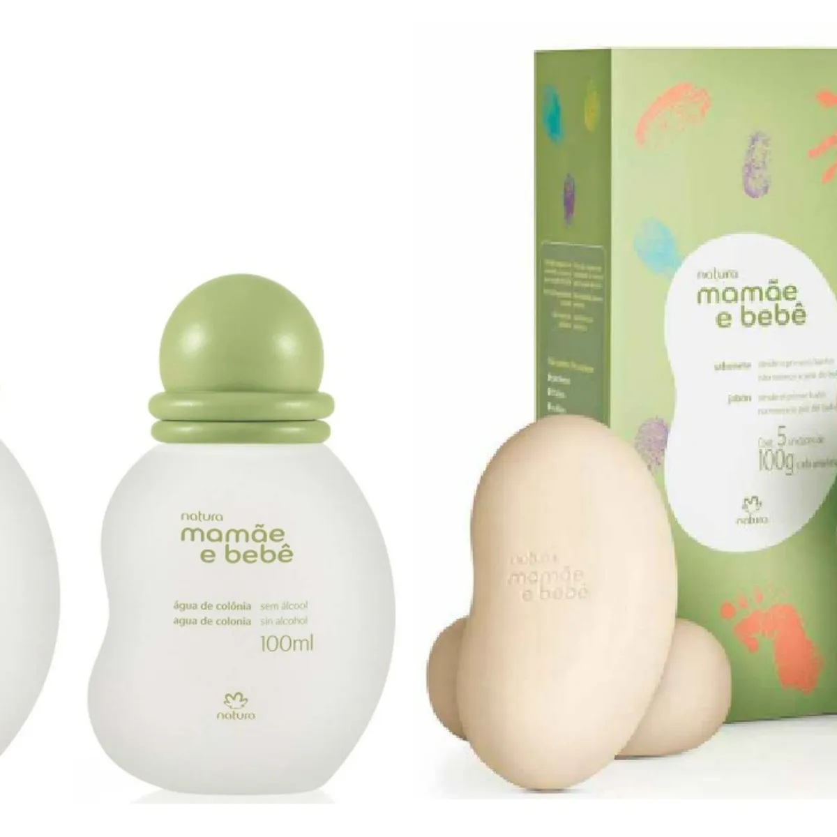 NATURA - 2 colonias 100ml + caja de jabones para bebe Natura