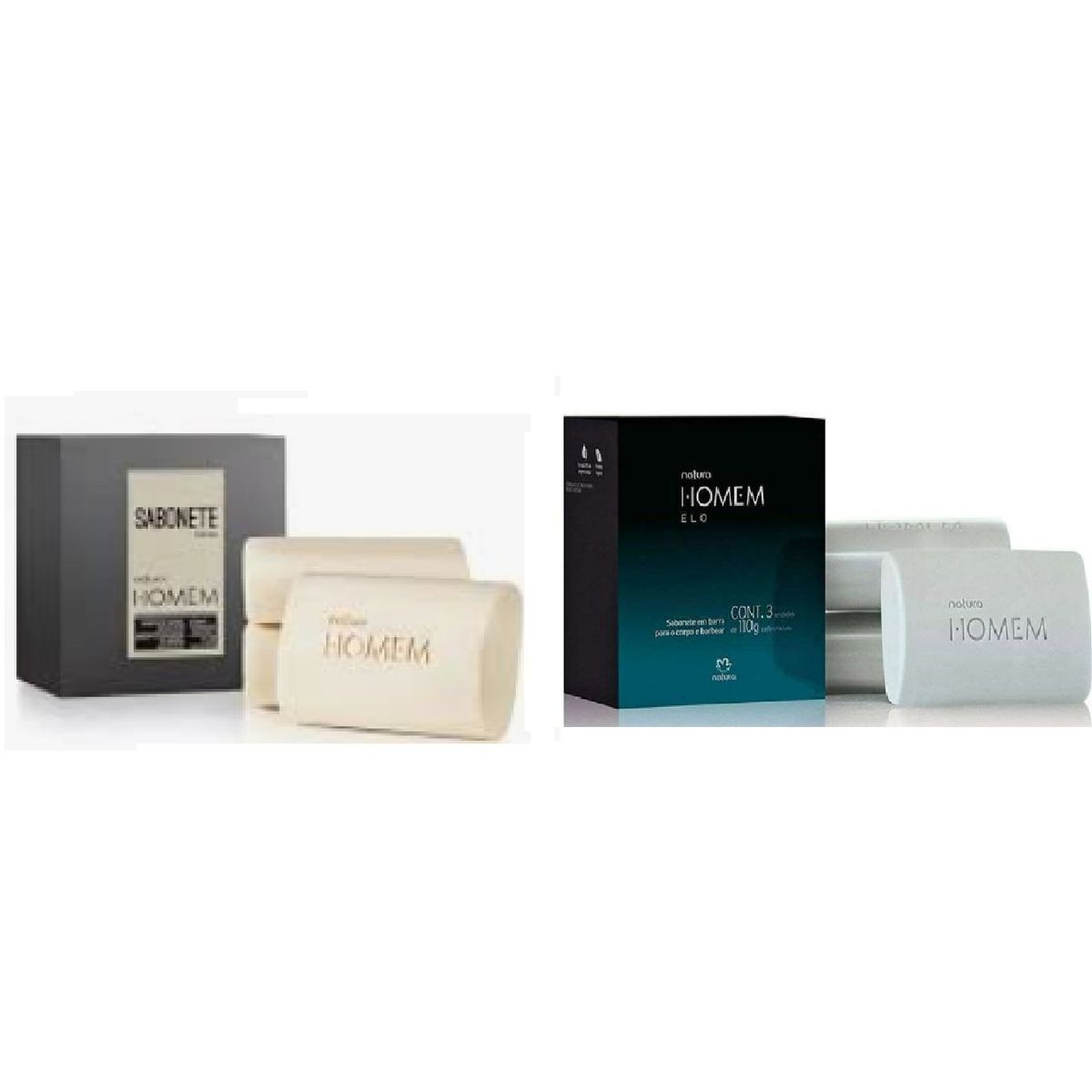 NATURA - 2 cajas de Jabones homem en barra (6 jabones en total)