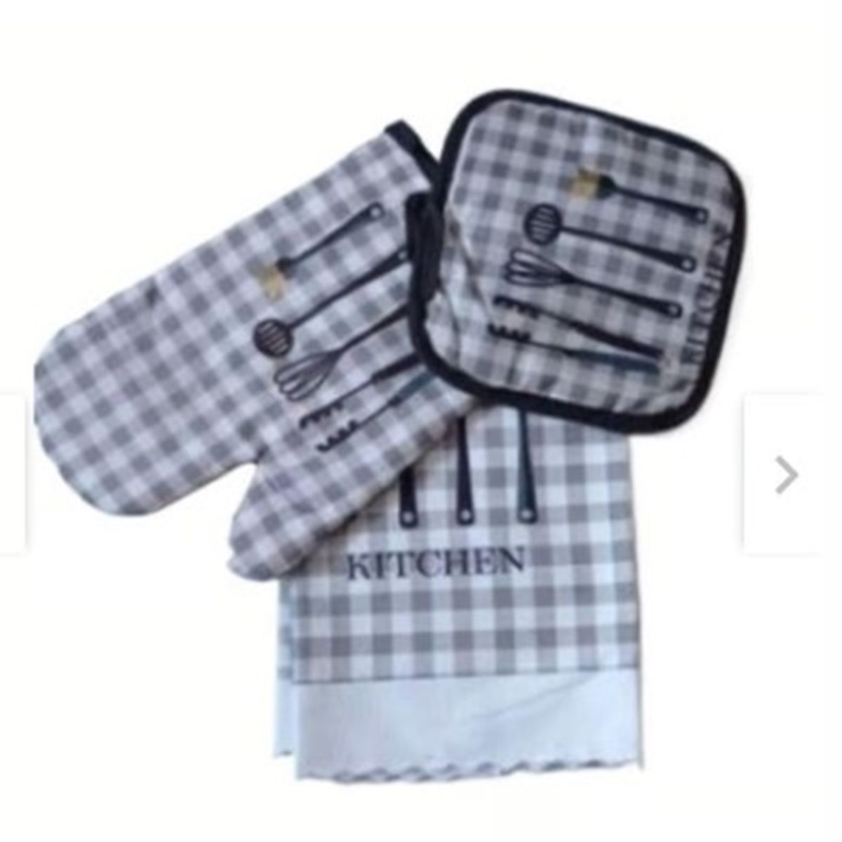 GENERICO - Set de 3 piezas de cocina diseño cuadrados gris