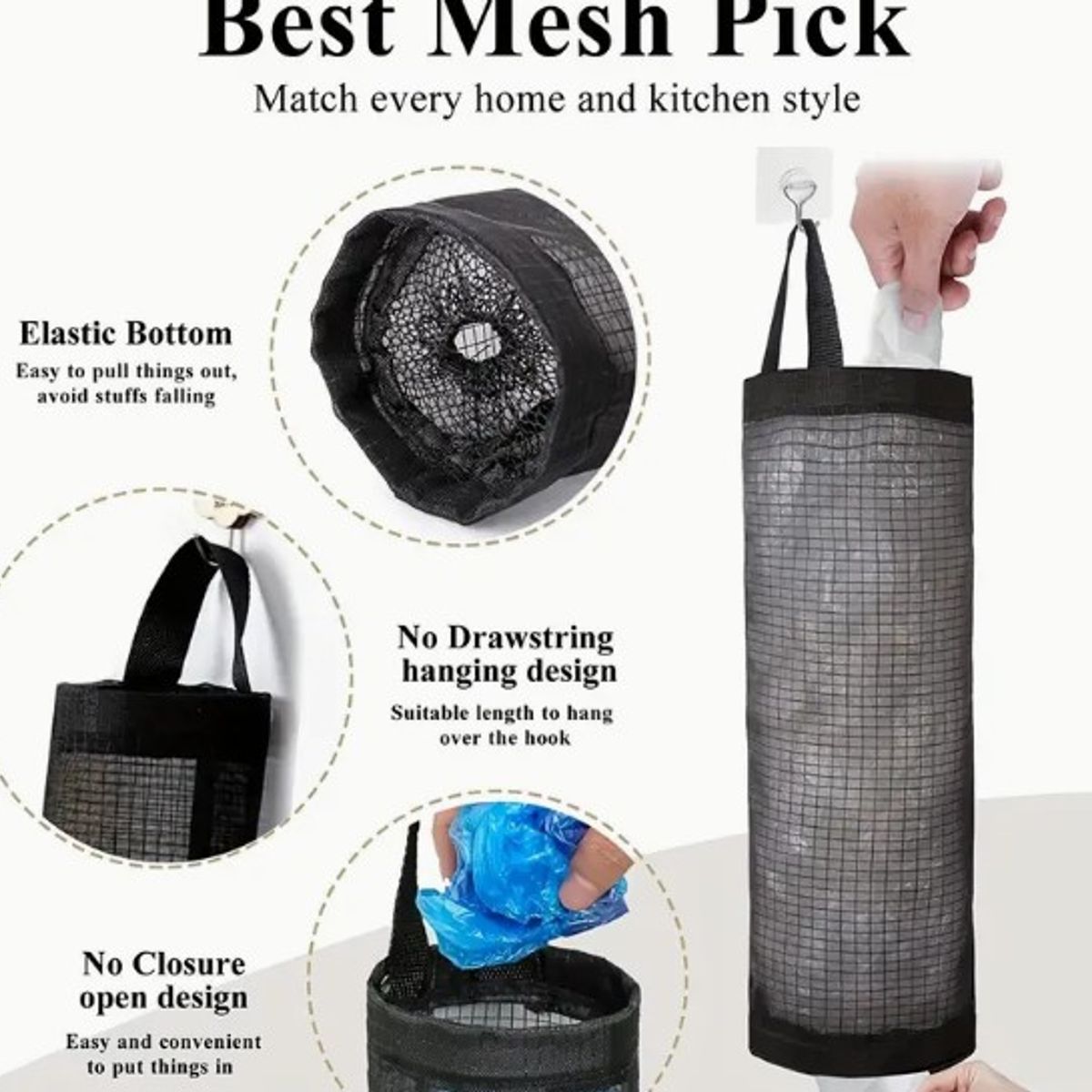 GENERICO - DISPENSADOR PARA BOLSAS RECICLADAS GRANDE - PLOMO