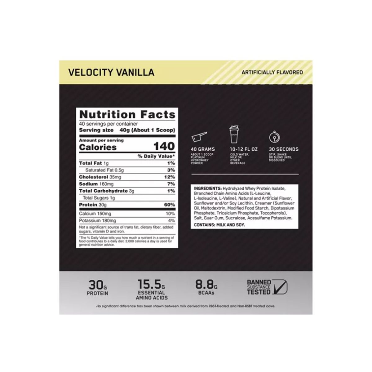 OPTIMUN NUTRITION - Proteína Platinum Hydro Whey 3.5 Lb Chocolate +Shaker