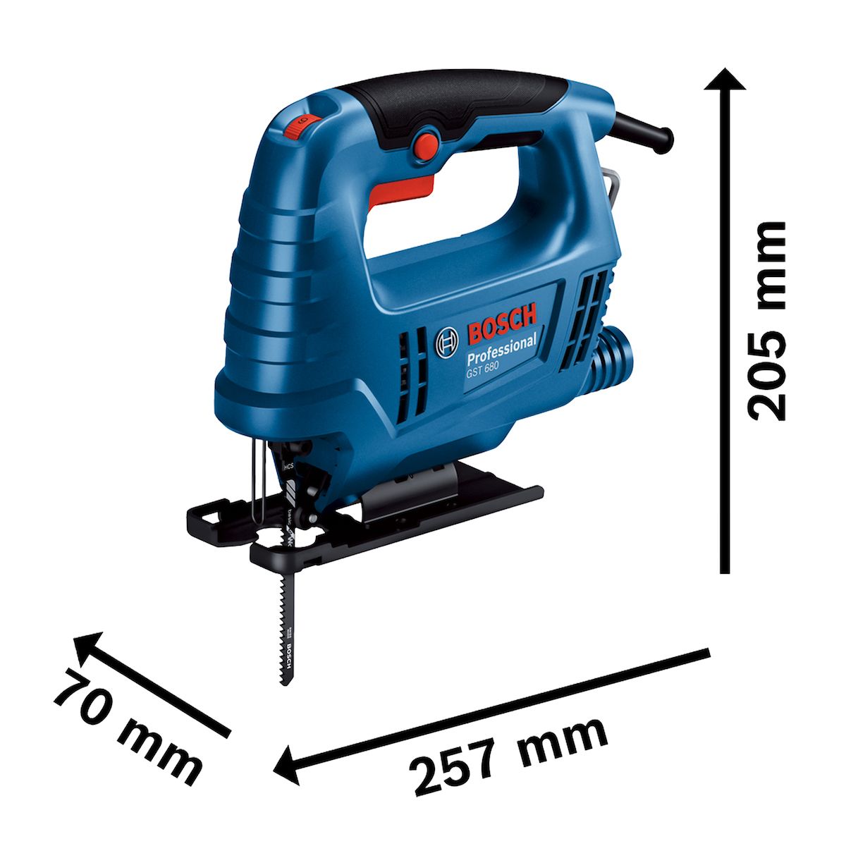 BOSCH - Sierra Caladora Cap. 20 Mm 500w Bosch Gst 680 Profesional