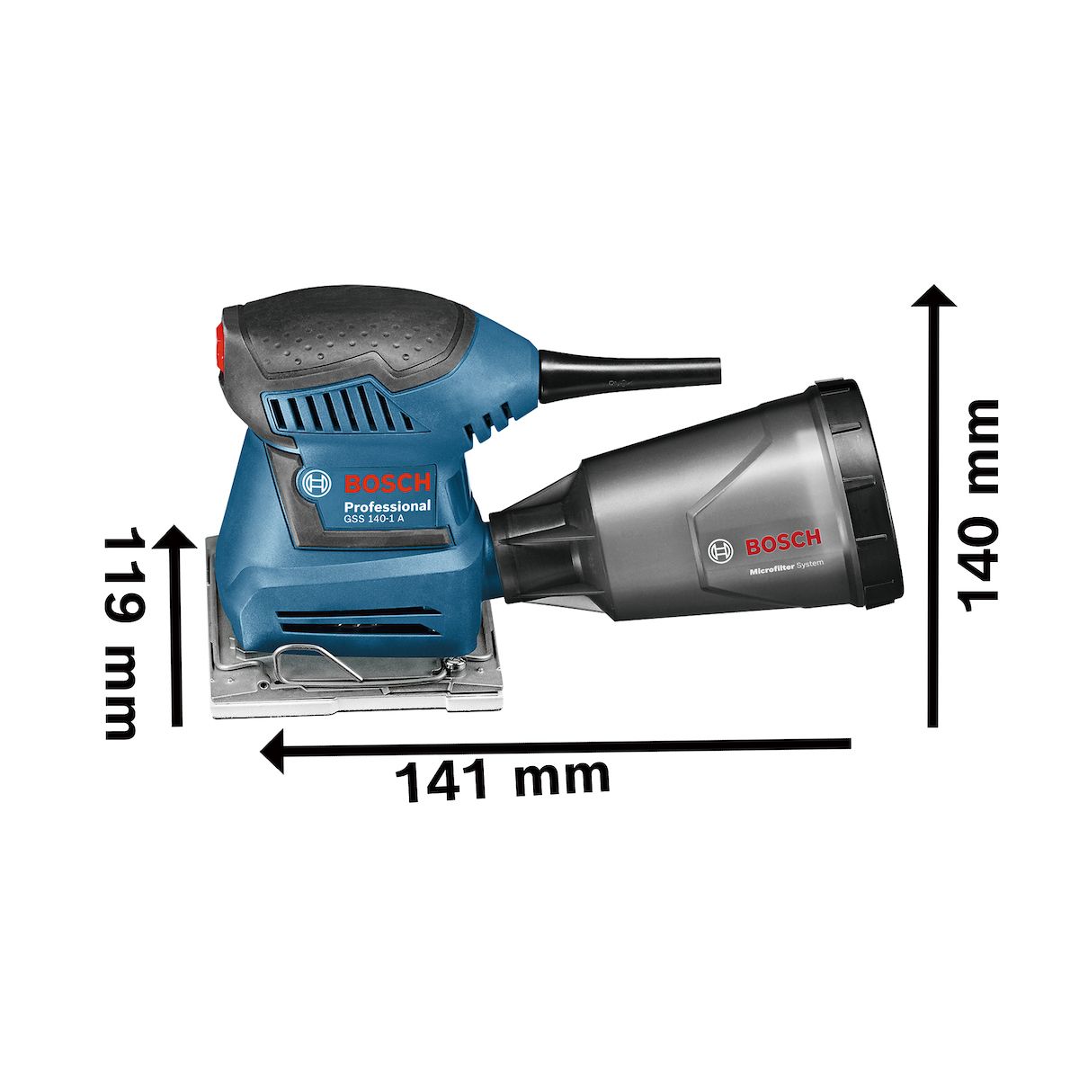 BOSCH - Lijadora Orbital De Palma Bosch Gss 140-1 A 180 W 1/4 Pliego