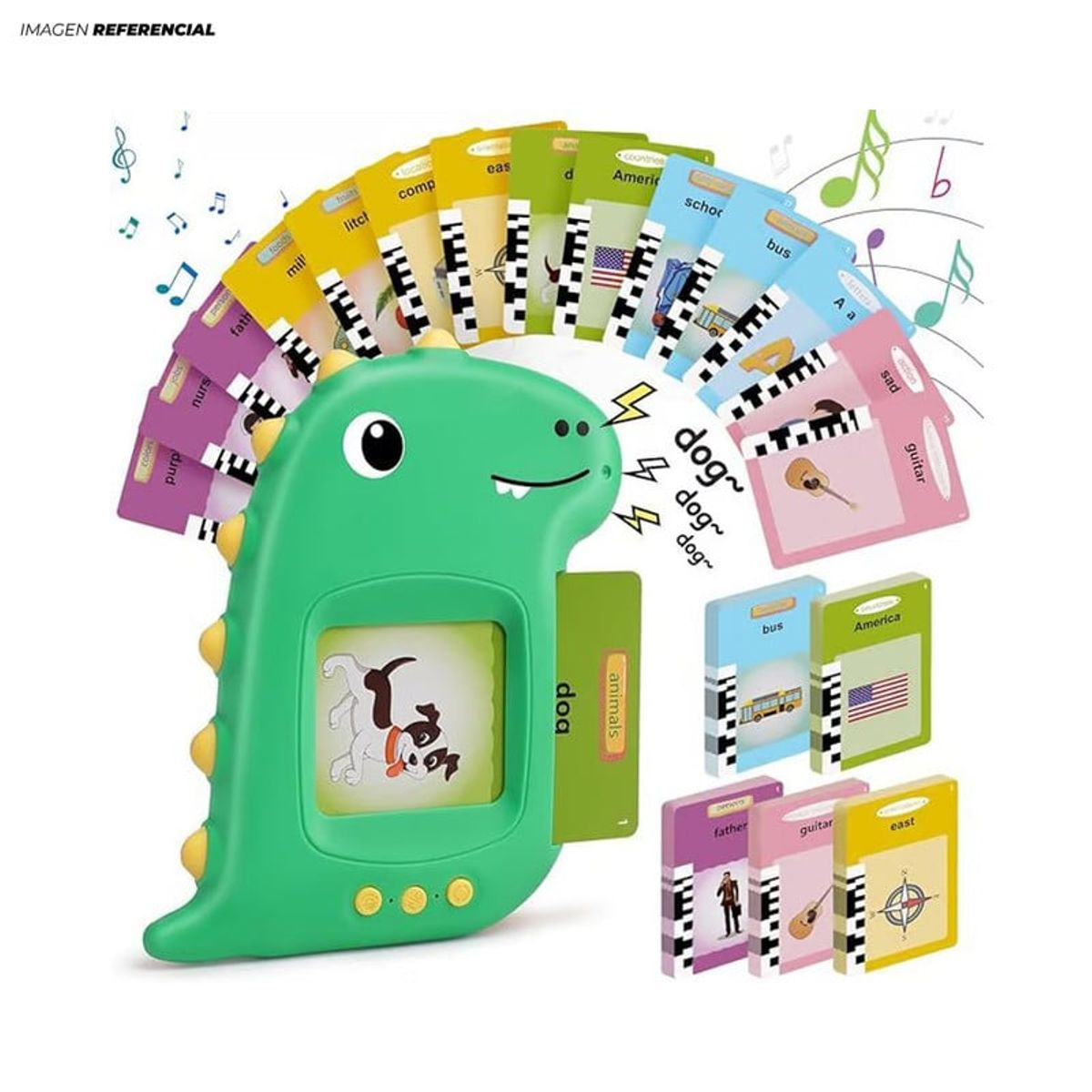 GENERICO - Tarjeta de Aprendizaje Electrónico Español E Inglés Dino