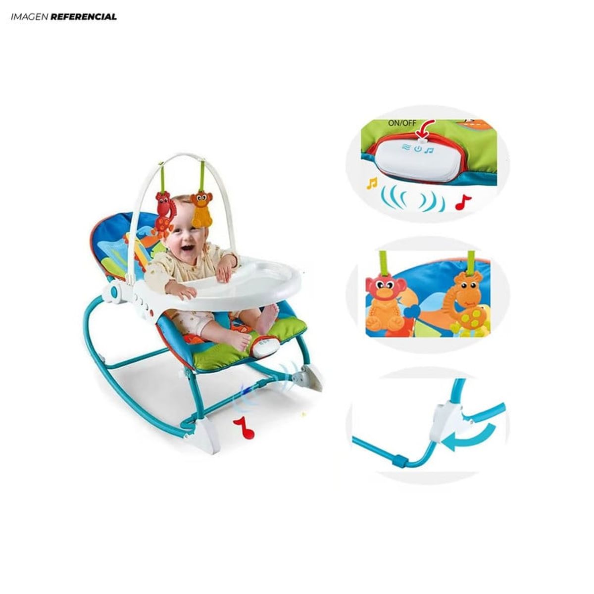 GENERICO - Silla Comedor Mecedora y Vibradora-2 en 1