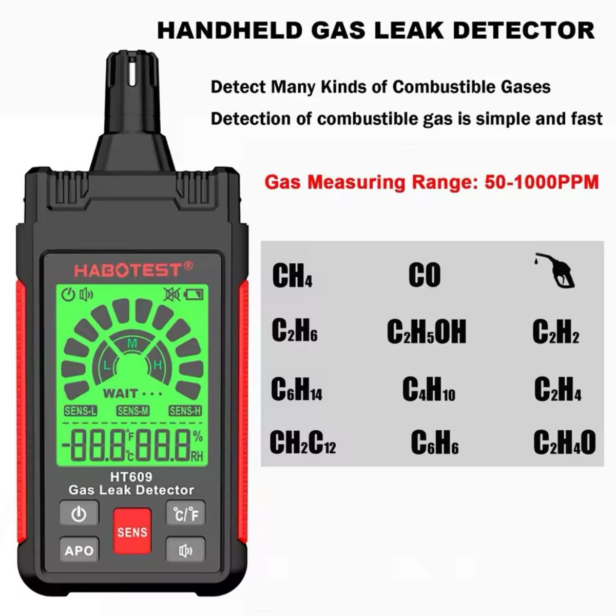 GENERICO - DETECTOR DE FUGAS DE GAS 3 EN 1
