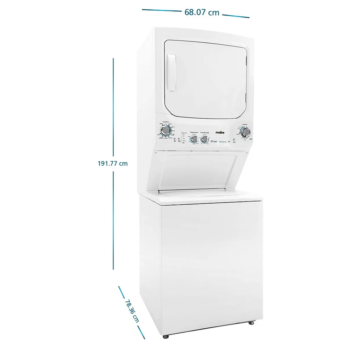 MABE - Centro de Lavado Eléctrico 24Kg Blanco Mabe MCLP2440ESBB0