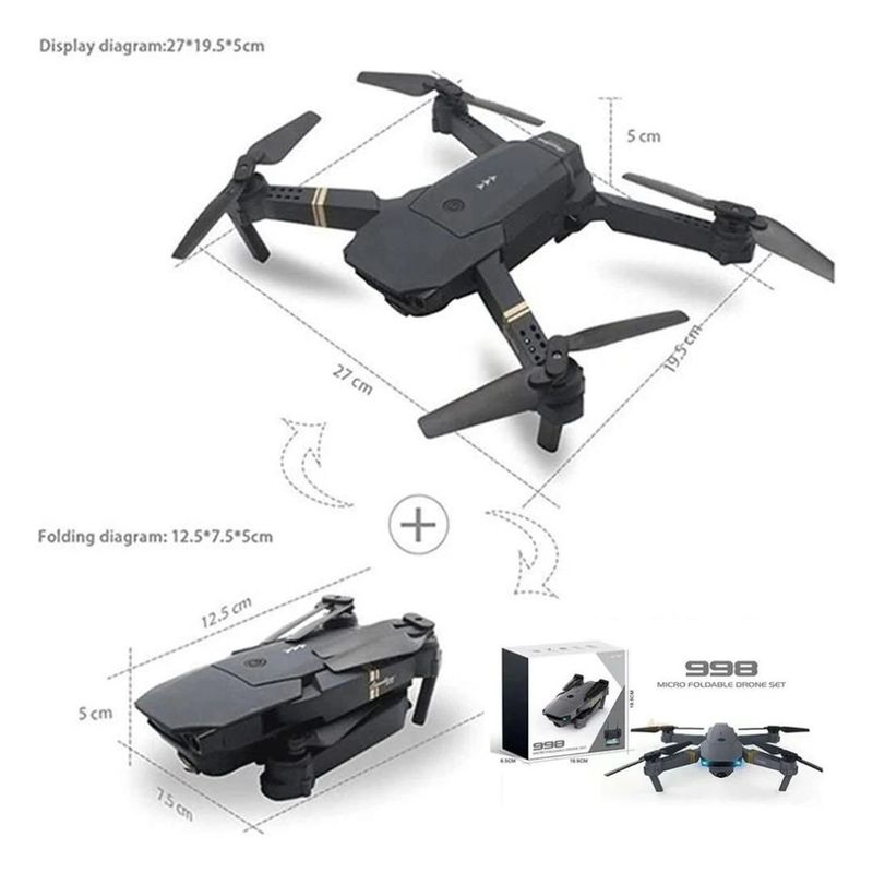 GENERICO - Drone 998 Pro 4K 1080P Con Cámara