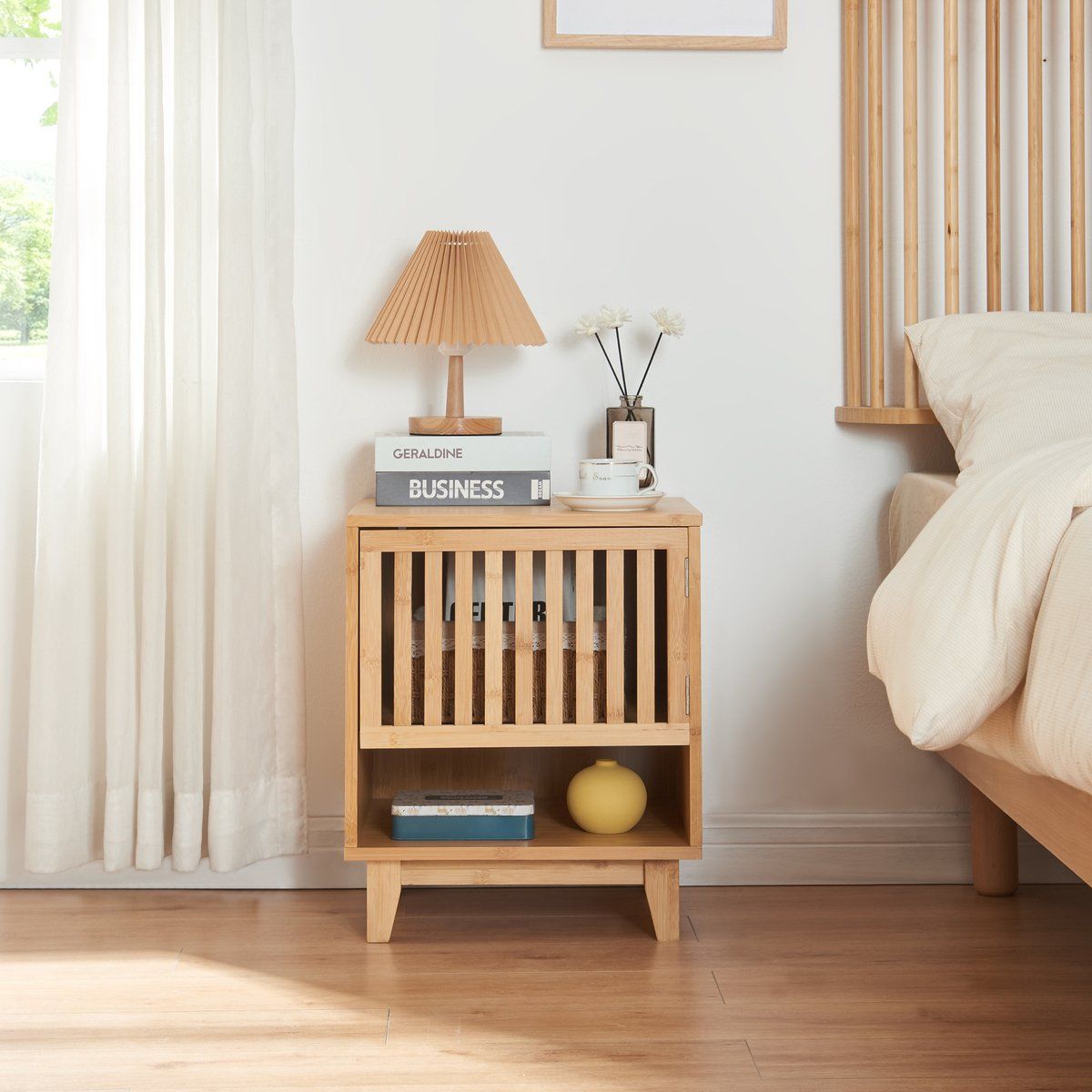 TU MESITA - Velador Moderno Aries color Duna 1 puerta TU MESITA