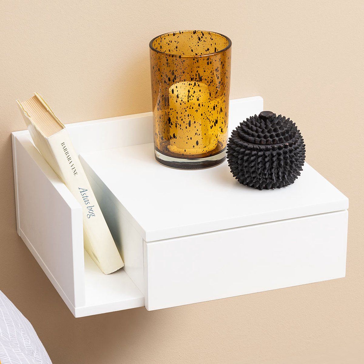 TU MESITA - Velador Flotante Iris color Blanco 1 cajón TU MESITA