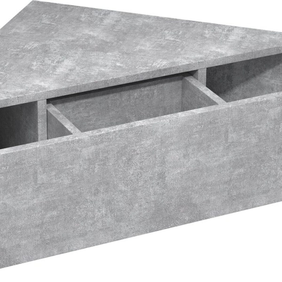 TU MESITA - Velador Esquinero Flotante Sandy color Gris 1 cajón TU MESITA