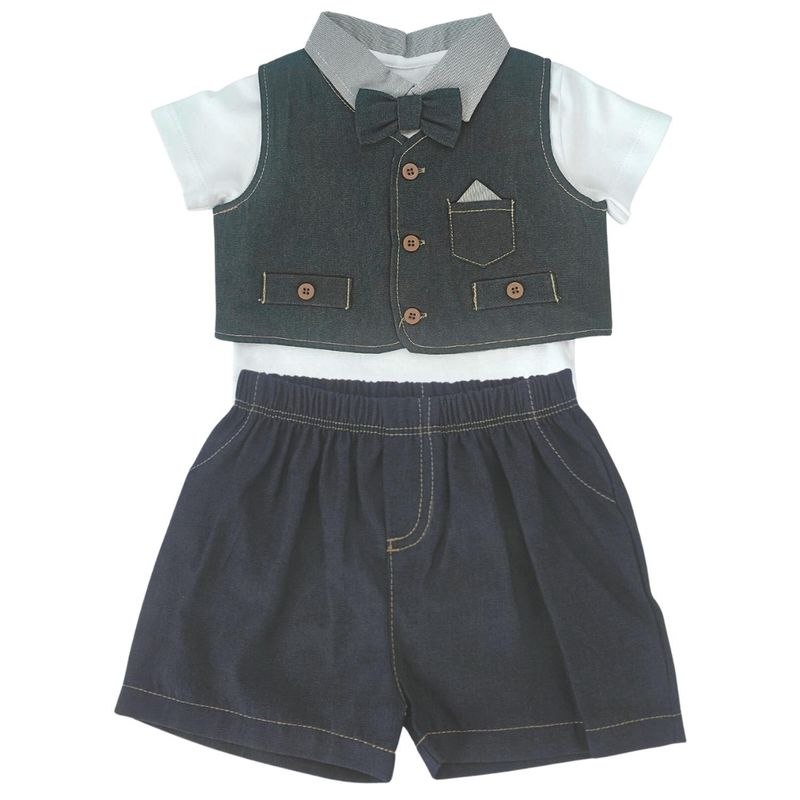 GENERICO - Conjunto bebé Michi con short - Azul Noche