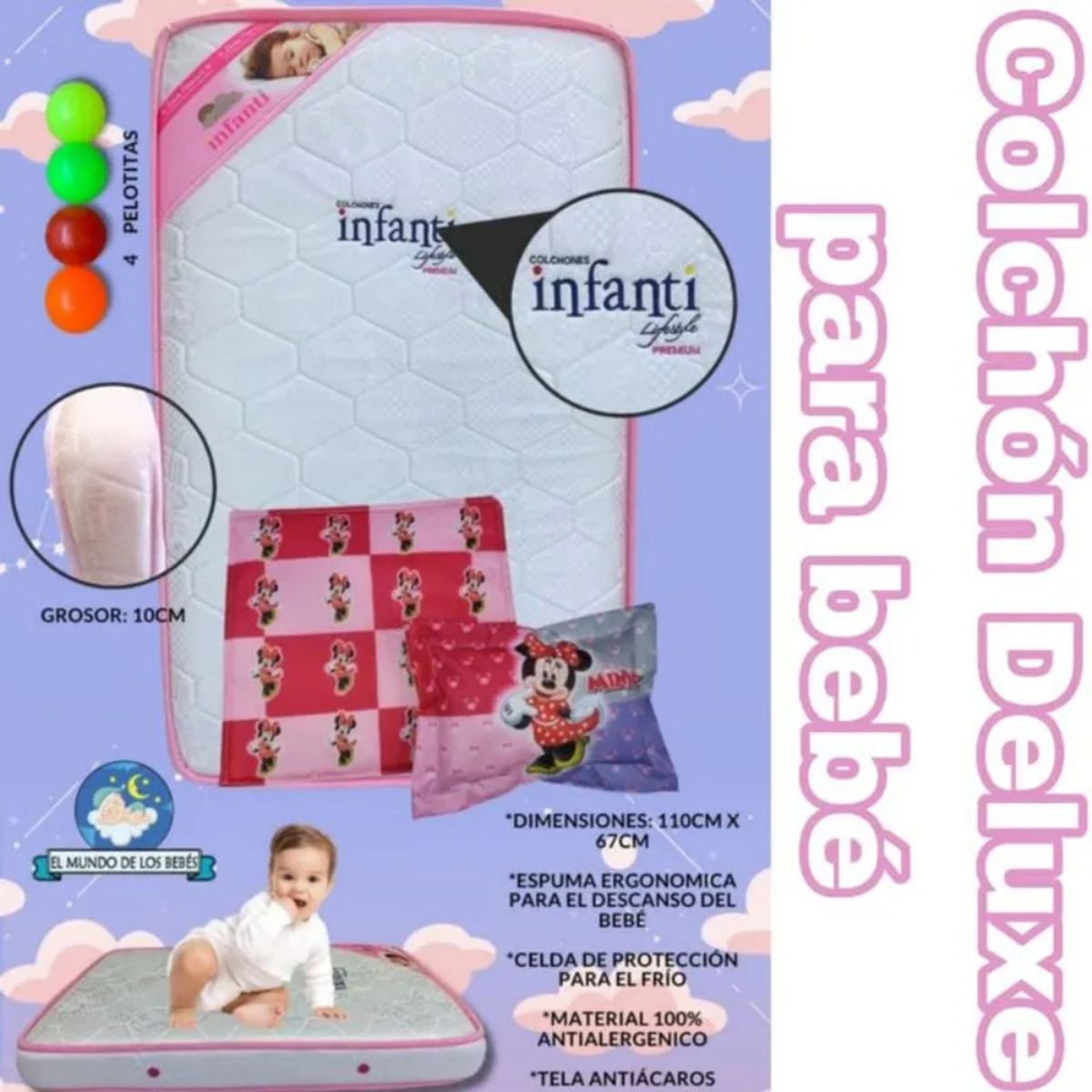 GENERICO - COLCHON DE BEBÉ PARA CUNA NIÑAS