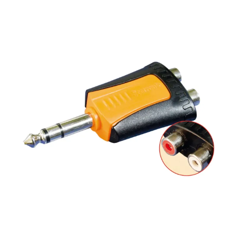 GENERICO - Adaptador 2 Jack RCA a Plug TRS 6.35mm MP3-2RF SEETRONIC