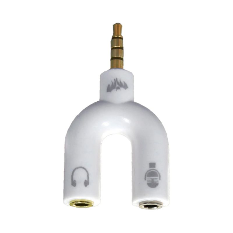 BATBLACK - Adaptador 2 Jack Stereo 3.5mm a Plug BT-KY/WH BATBLACK