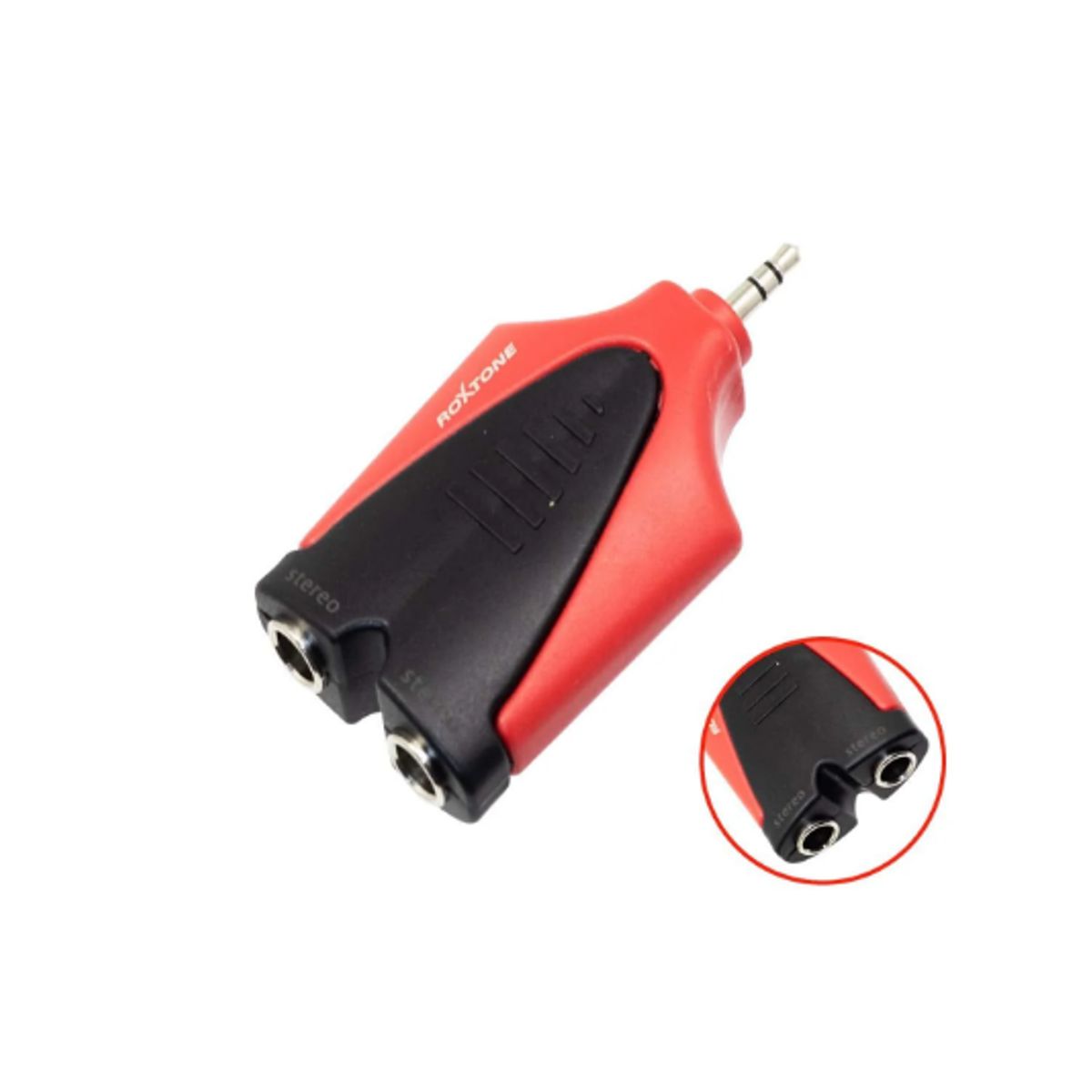 ROXTONE - Adaptador 2 Jack Stereo 6.3mm a 1 Plug Stereo 3.5mm RPAN320 ROXTONE