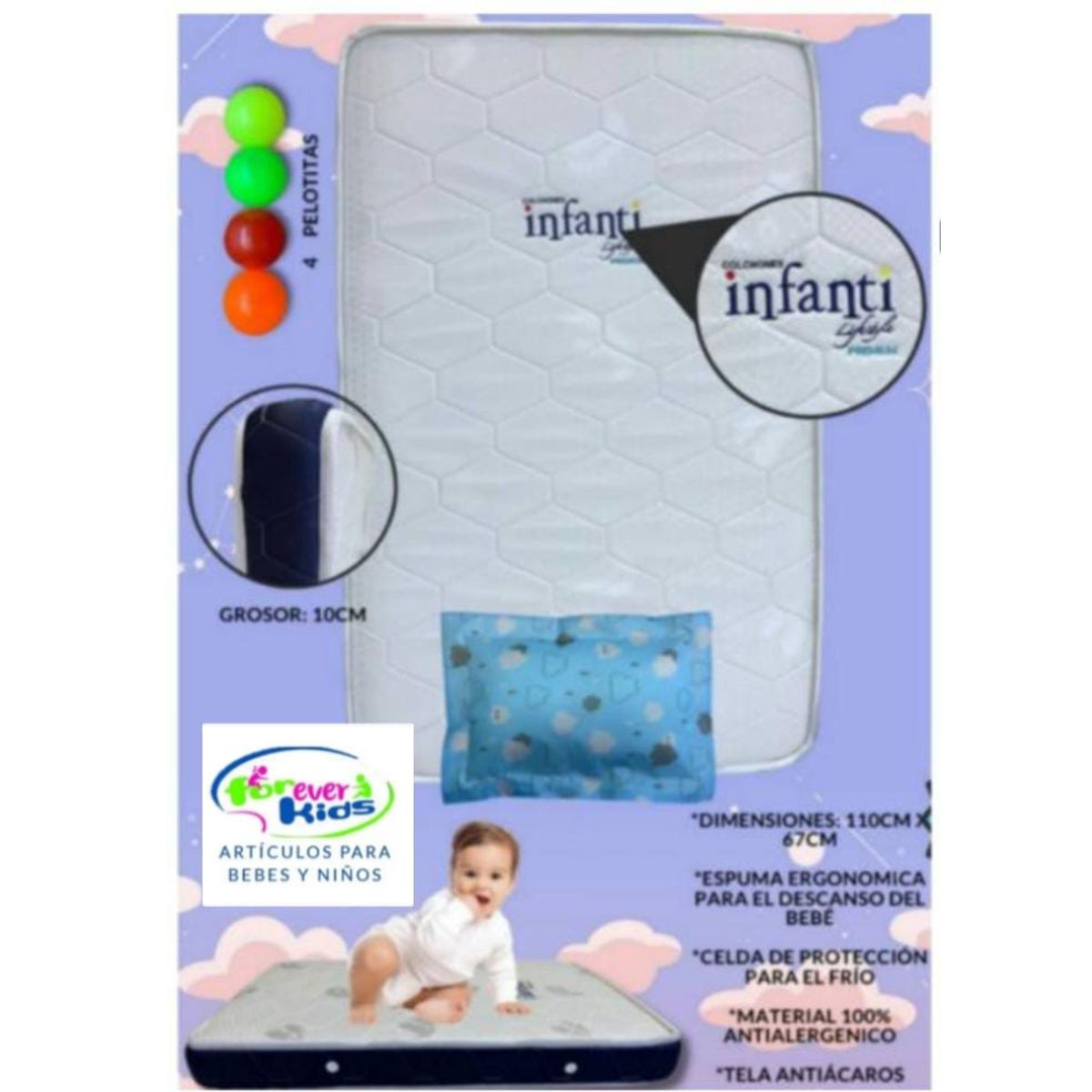 GENERICO - Colchón de Bebe para Cunas