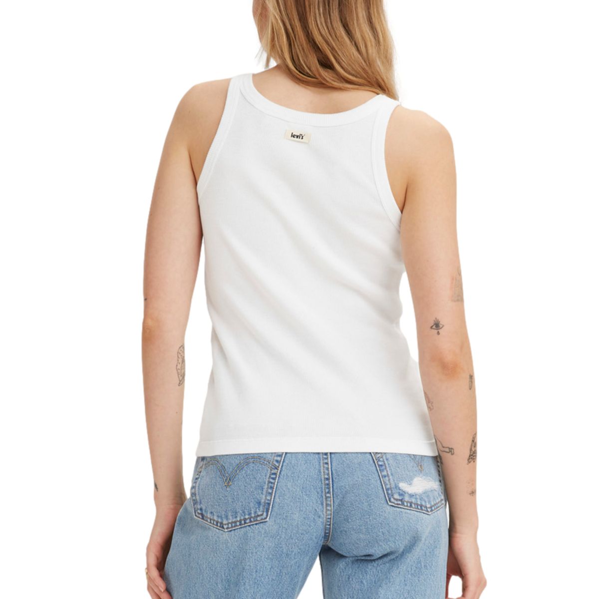 LEVIS - Polo Mujer Lisa Sin Mangas Blanco Levis