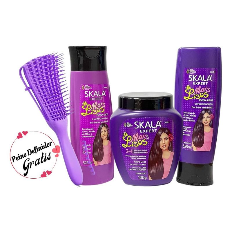 SKALA - Pack Mais Liso Skala Cabello Liso Y Brillo Extremo + Peine Gratis