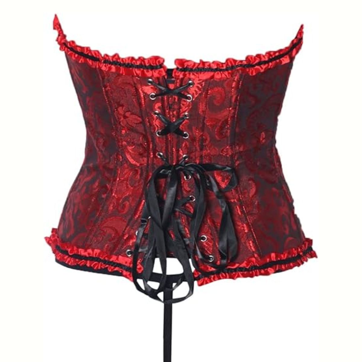 GENERICO - Corset Princess Rojo y Negro Encaje Mujer Victoriano