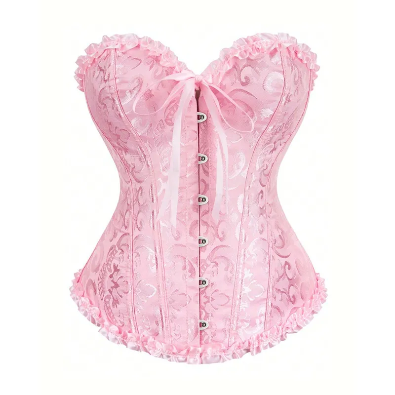 GENERICO - Corset Princess Rosado Encaje Mujer Victoriano