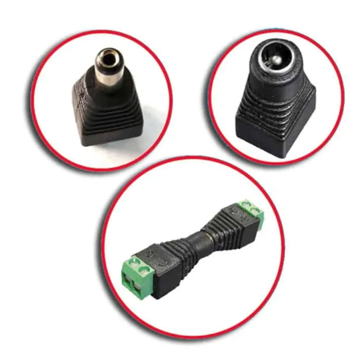 GENERICO - Adaptador Jack y Plug Tipo Bornera para Fuente ZB-301-2
