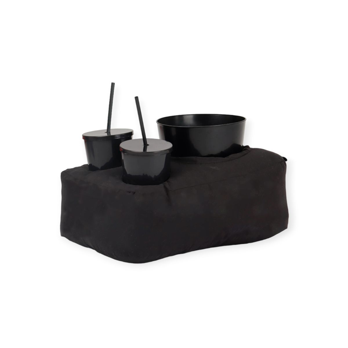 GENERICO - Kit Cojin Porta Cancha Negro – 2 Vasos Tumbler + 1 Balde Canchero