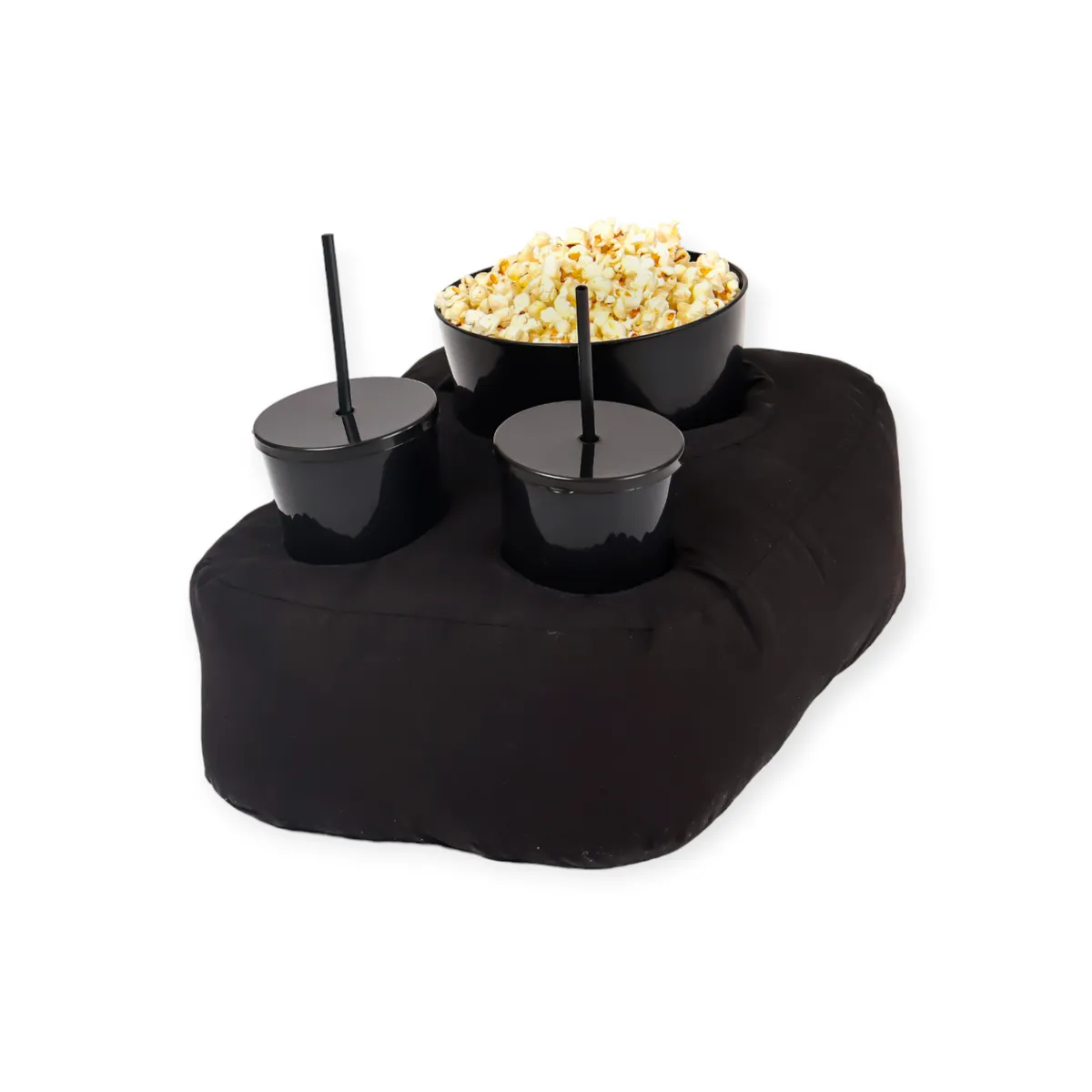 GENERICO - Kit Cojin Porta Cancha Negro – 2 Vasos Tumbler + 1 Balde Canchero