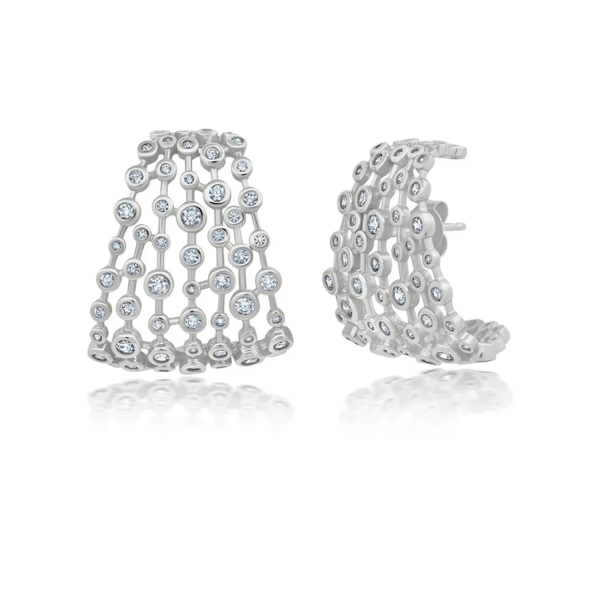 CRISLU - Pendientes Huggie Medianos Coleccion Shimmer