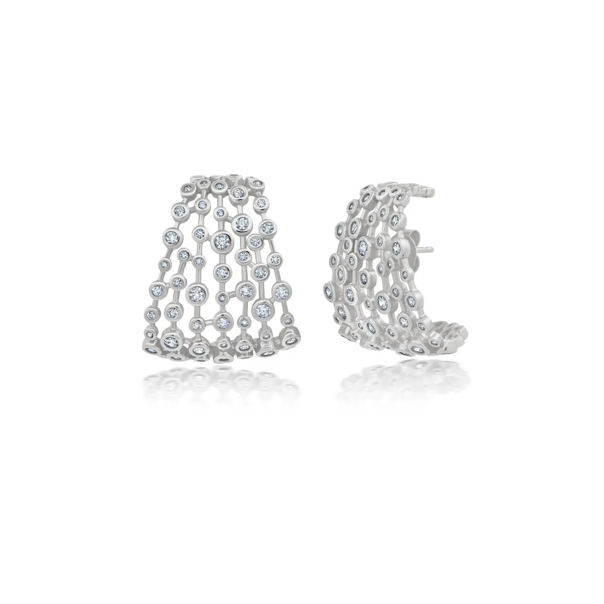 CRISLU - Pendientes Huggie Medianos Coleccion Shimmer