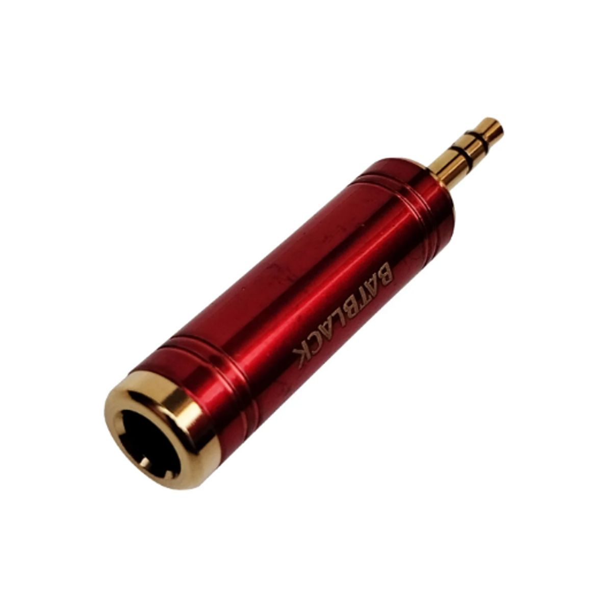 BATBLACK - Adaptador Metal Jack Stereo 635mm a Plug stereo 35mm LB2036-1R