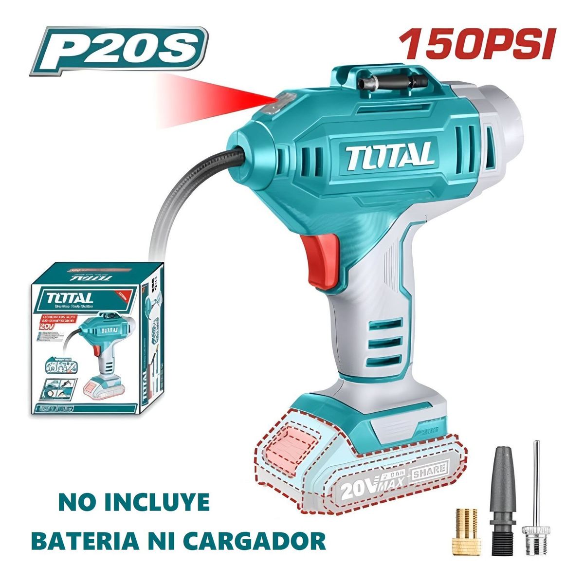 TOTAL TOOLS - COMPRESOR DE AIRE TOTAL 20V 150PSI-TACLI2018