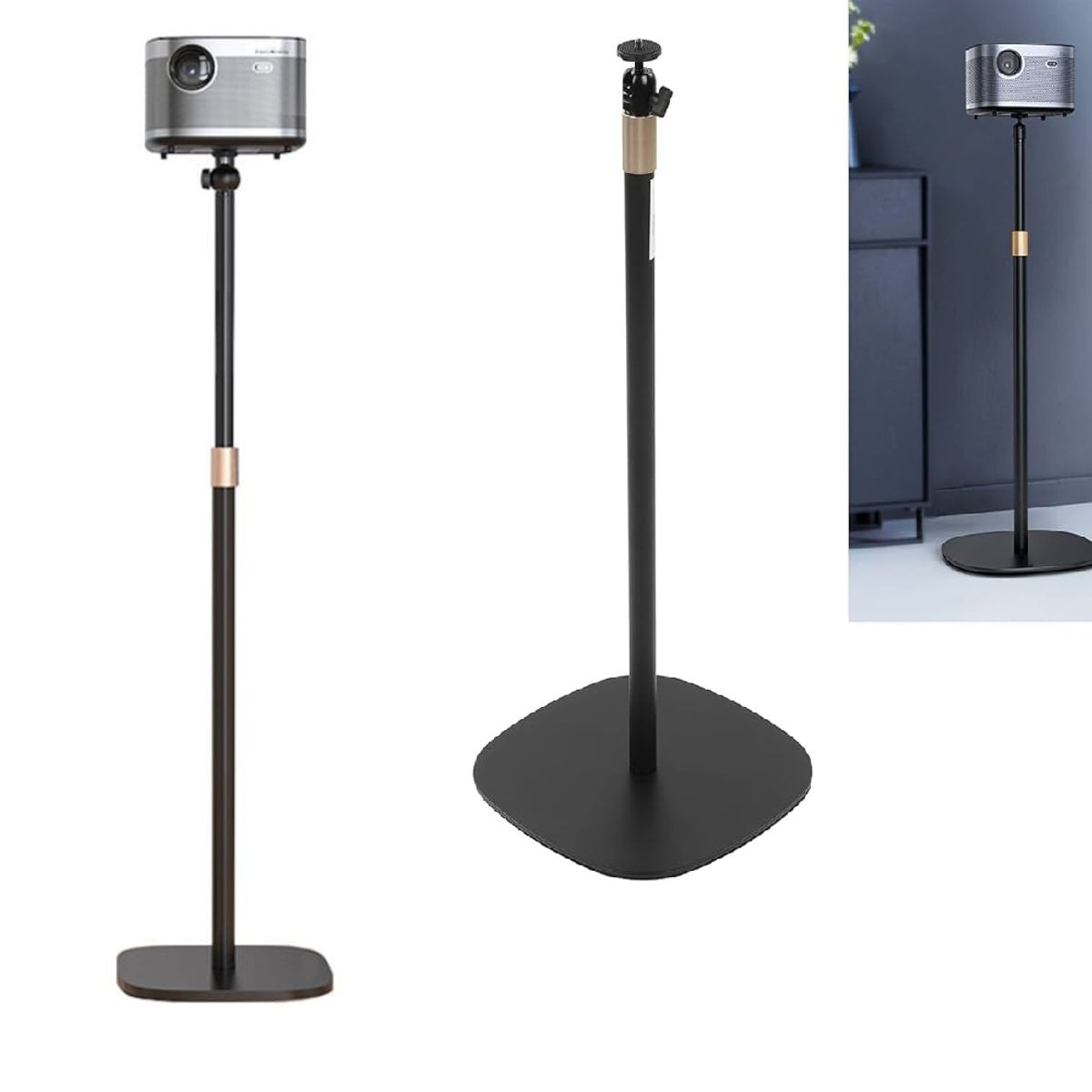 GENERICO - Soporte para Proyector Altura 40 cm Ajustable Rosca 1/4