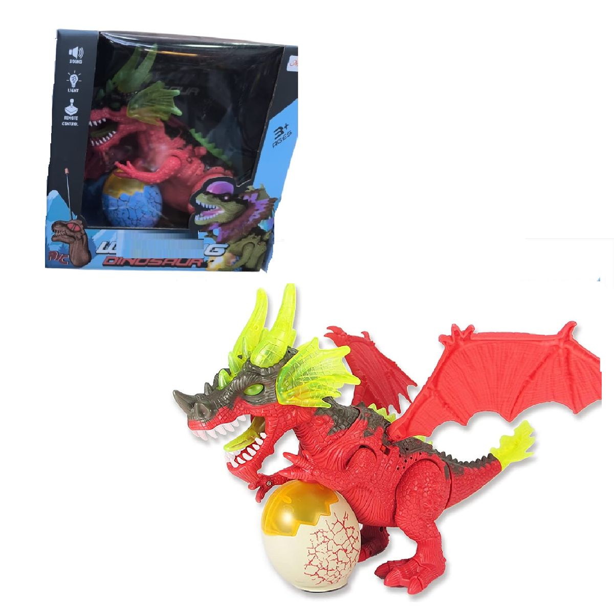 GENERICO - Dinosaurio Caminador Con Huevo Musical -Rojo