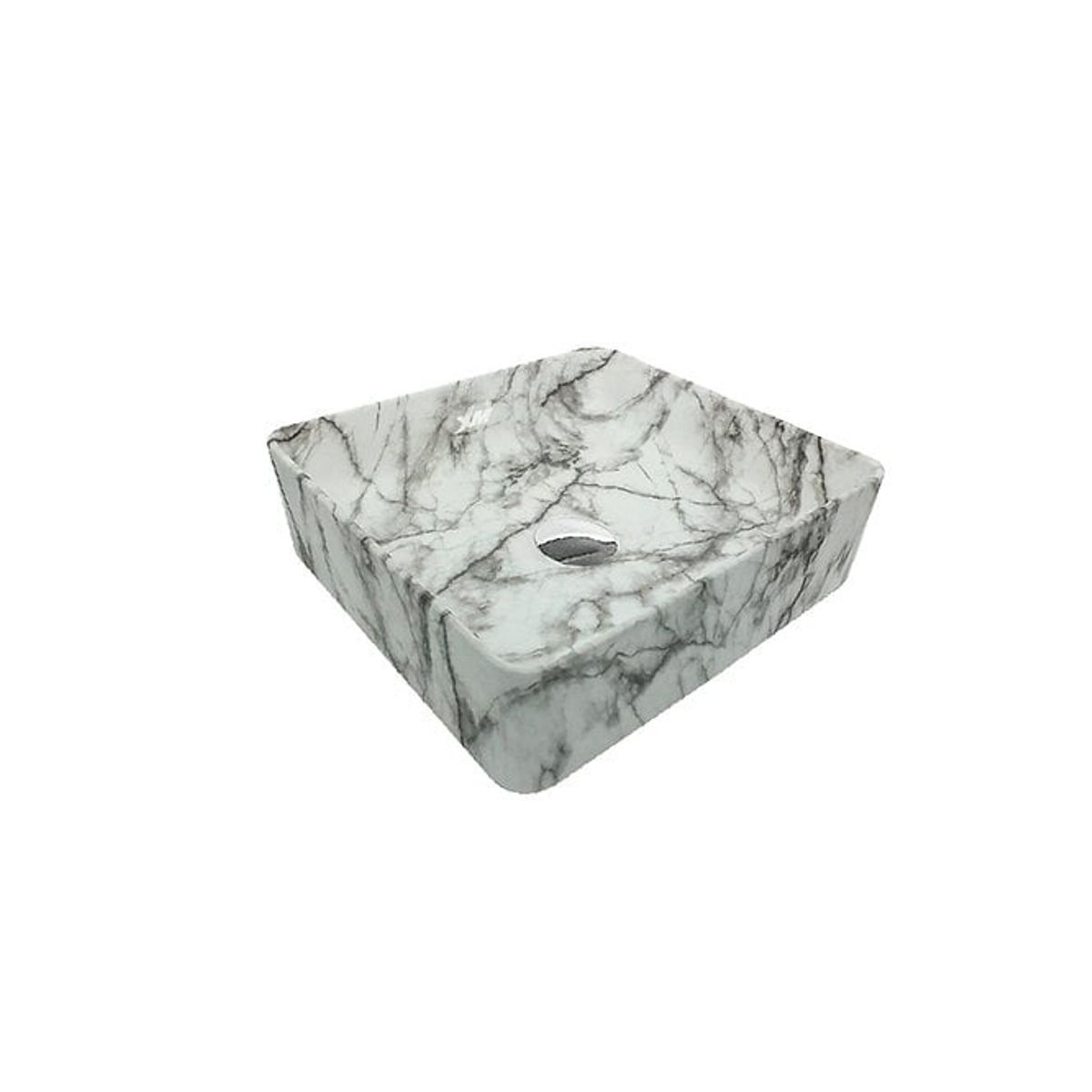 XM - OVALIN DE LOZA CUADRADO BRANCO CON GRIS 488YS